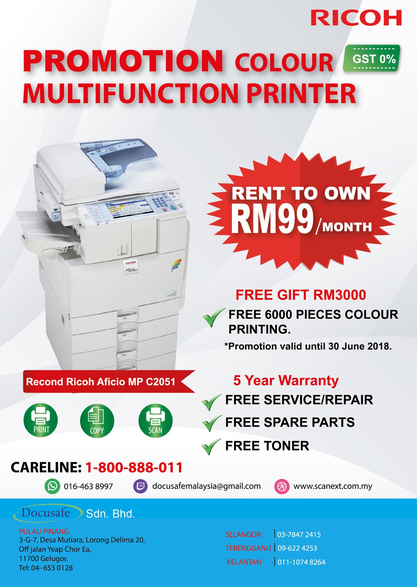 ⚡⚡PROMOTION RICOH⚡⚡ PHOTOSTAT MACHINE 🔰RECOND RICOH AFILIO MP C2051🔰 ️ ...