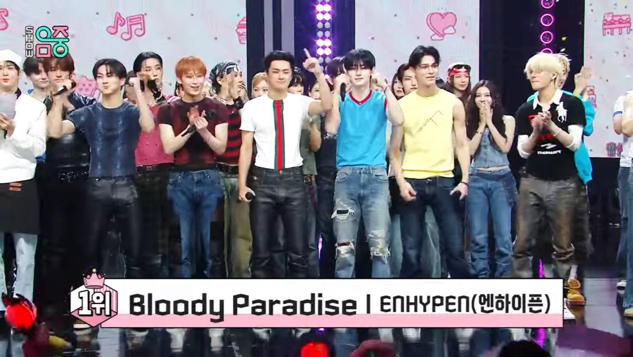 ENHYPEN's 'Bloody Paradise' takes 1st place on Music Core