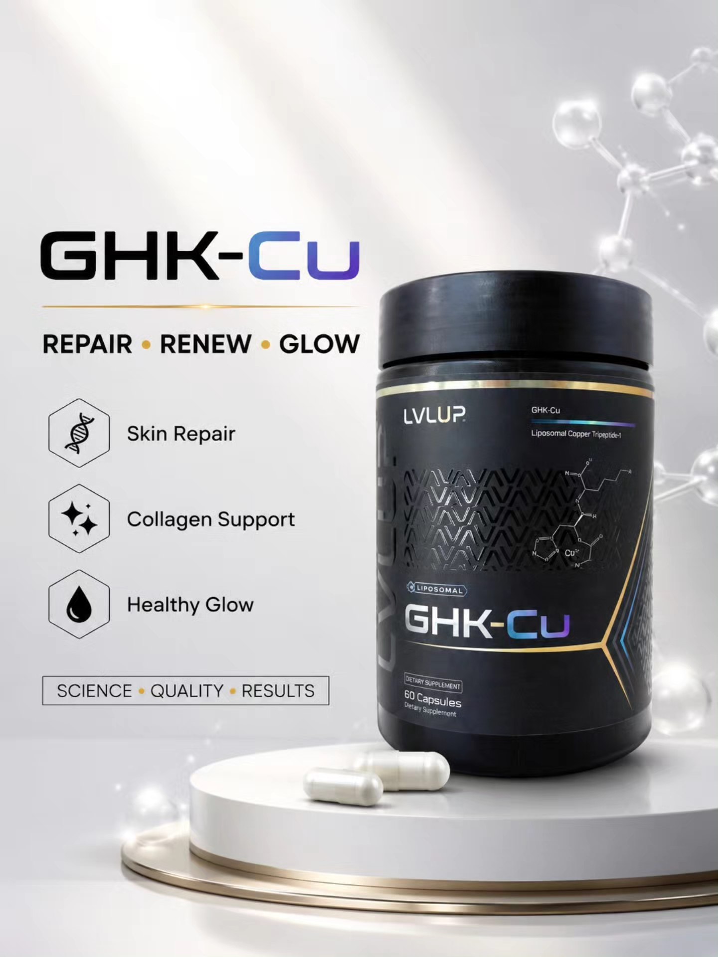 lvlup ghk cu សេរី Ekber Hot Selling Anti-aging Neurological health Size:3ml