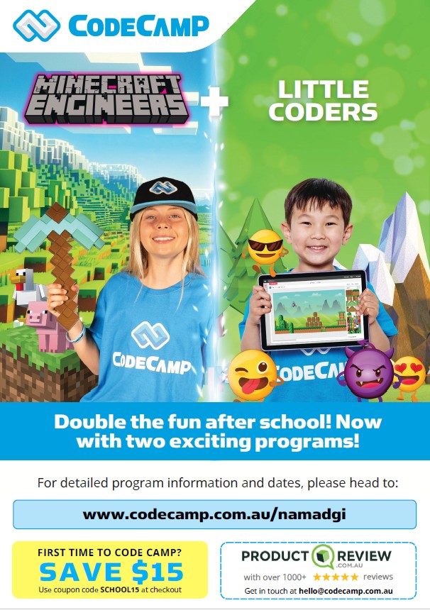 Namadgi - Dear Families, Please see below information for Code Camp in ...