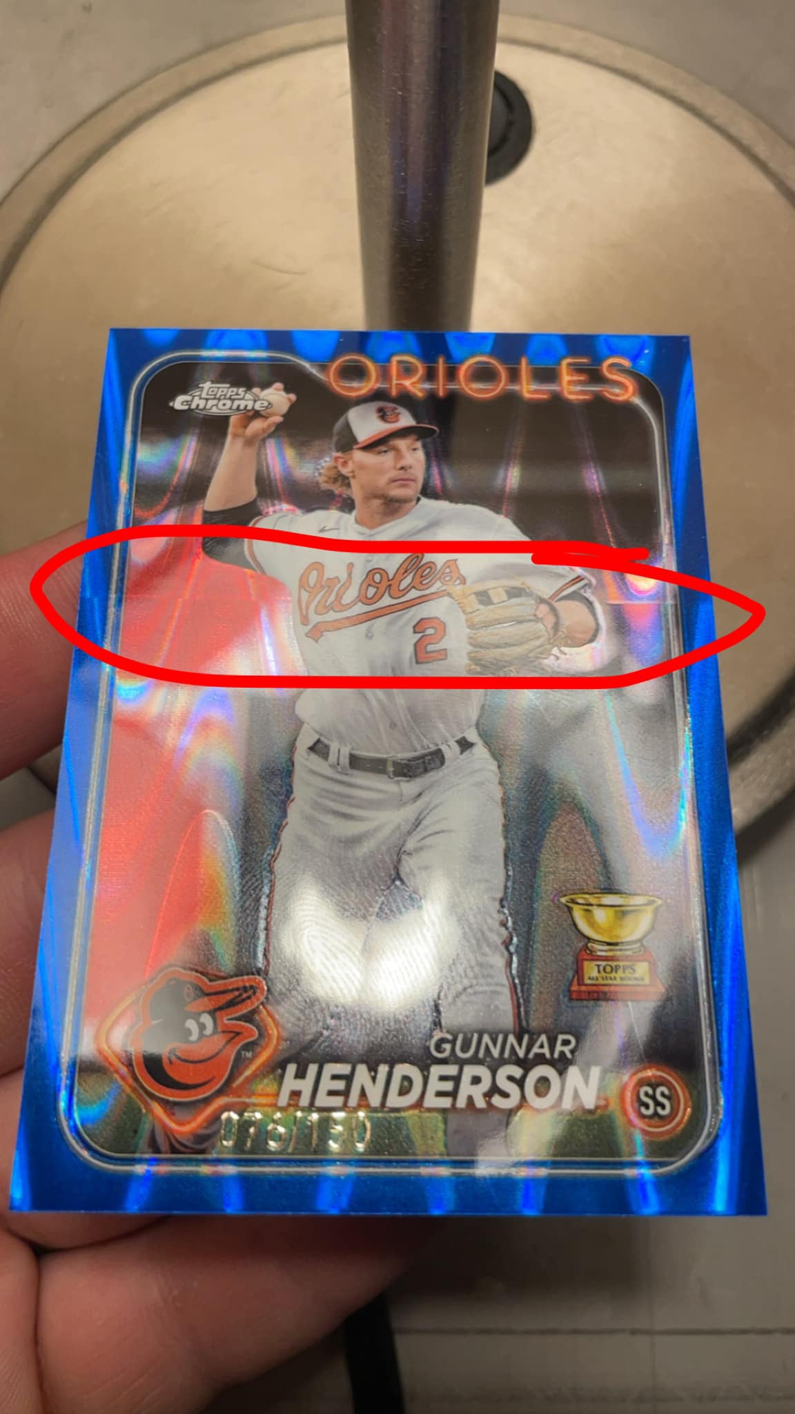 Is the line through the card a printing error?