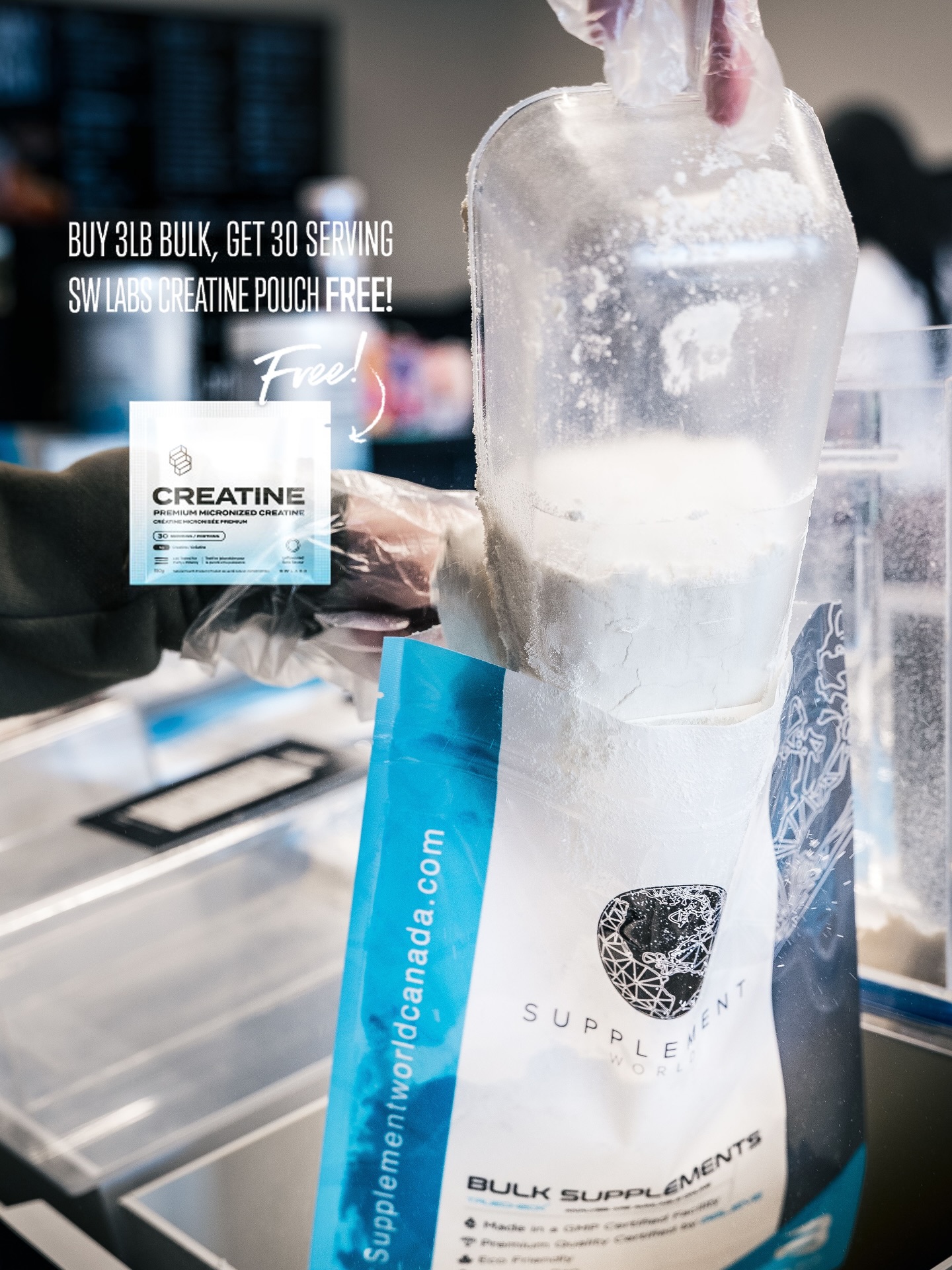 Buy 3lbs of bulk protein/collagen/greens/carbs/juice protein. Get 