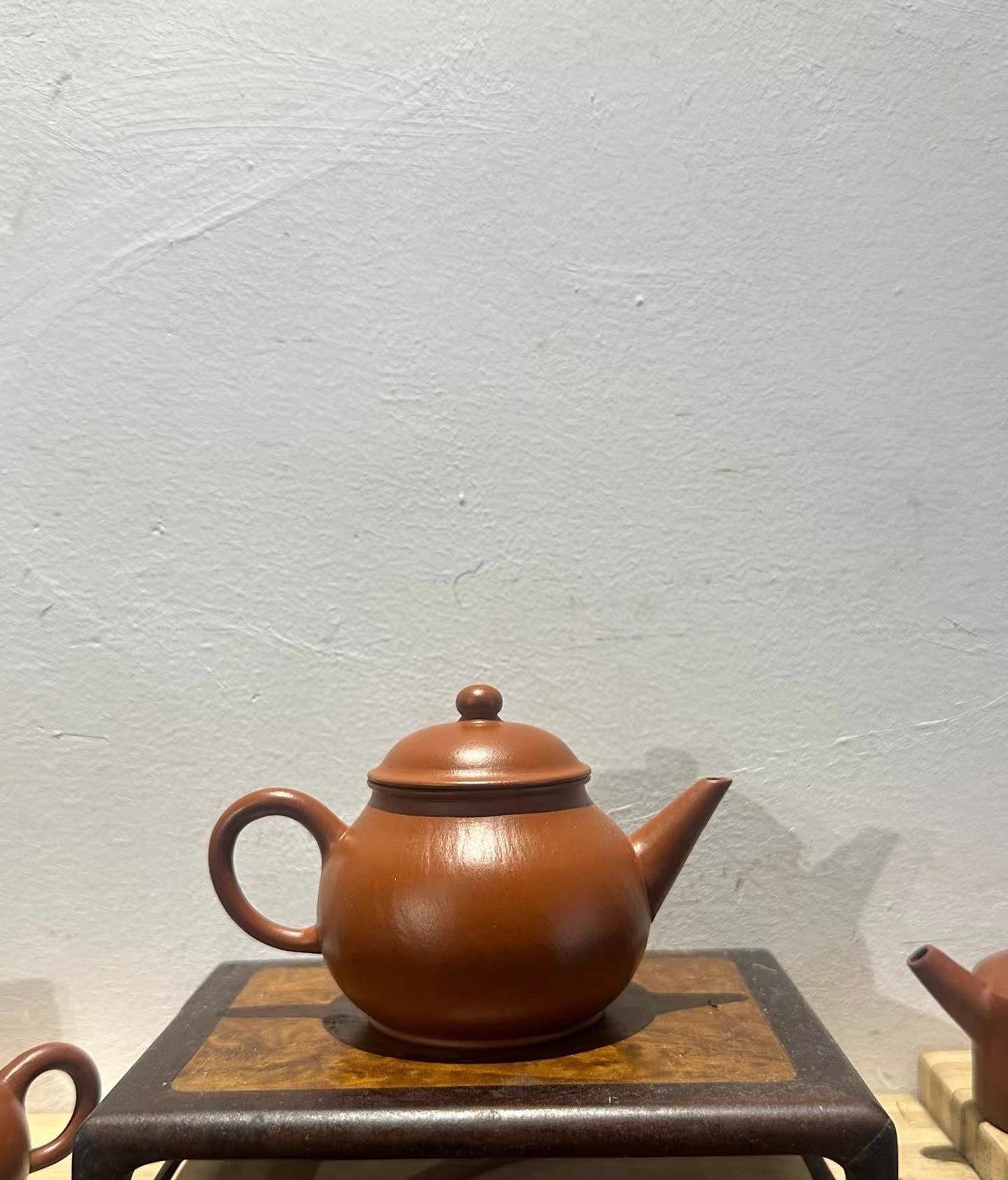 清代袁义和造朱泥芭乐水平壶一线收的老朱泥紫砂壶，泥料漂亮砂感好，壶