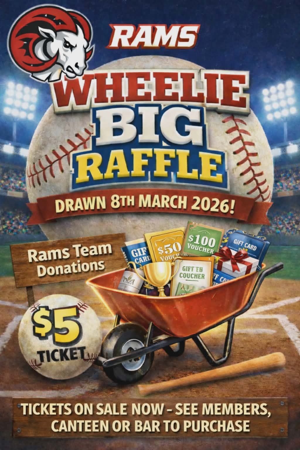 WHEELIE BIG RAFFLE – IT... - Rockingham Rams Baseball Club | Facebook