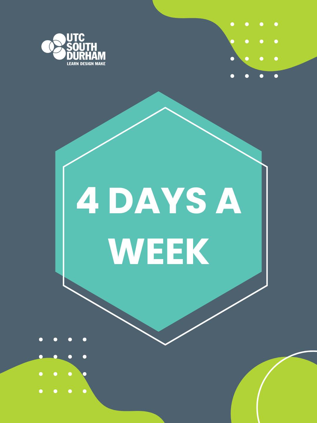 UTC - Big news 🎉 From September, Sixth Form will move to a 4 day week ...