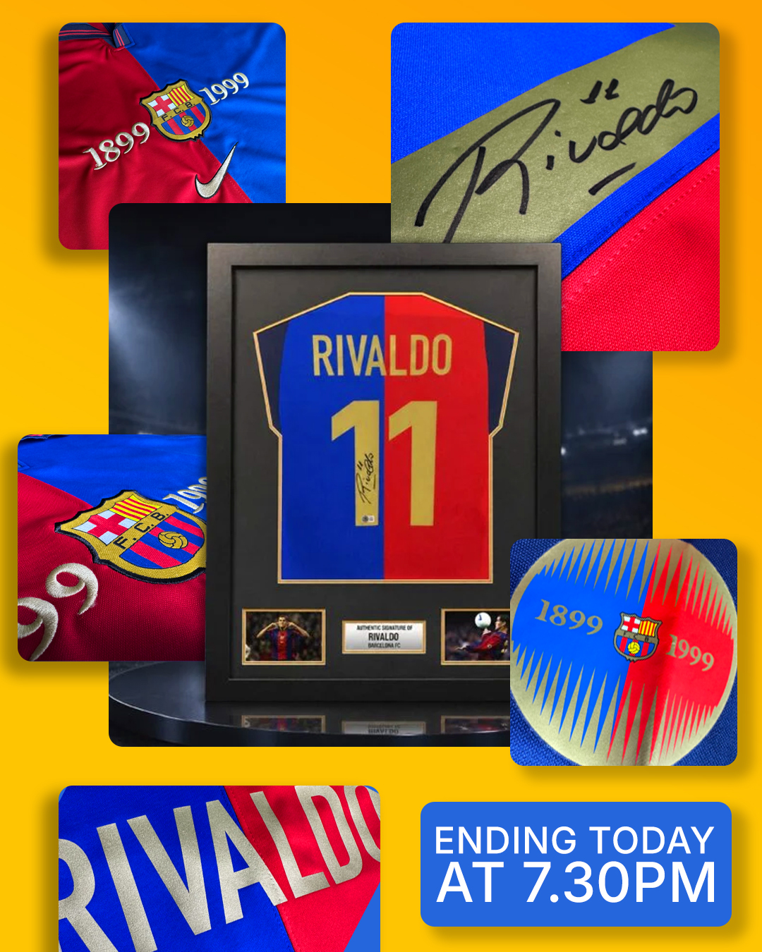 Win signed Rivaldo Barcelona shirt for 59p