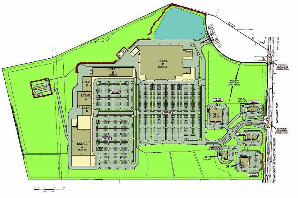 This is the most recent proposed layout for the shopping center. You'll ...