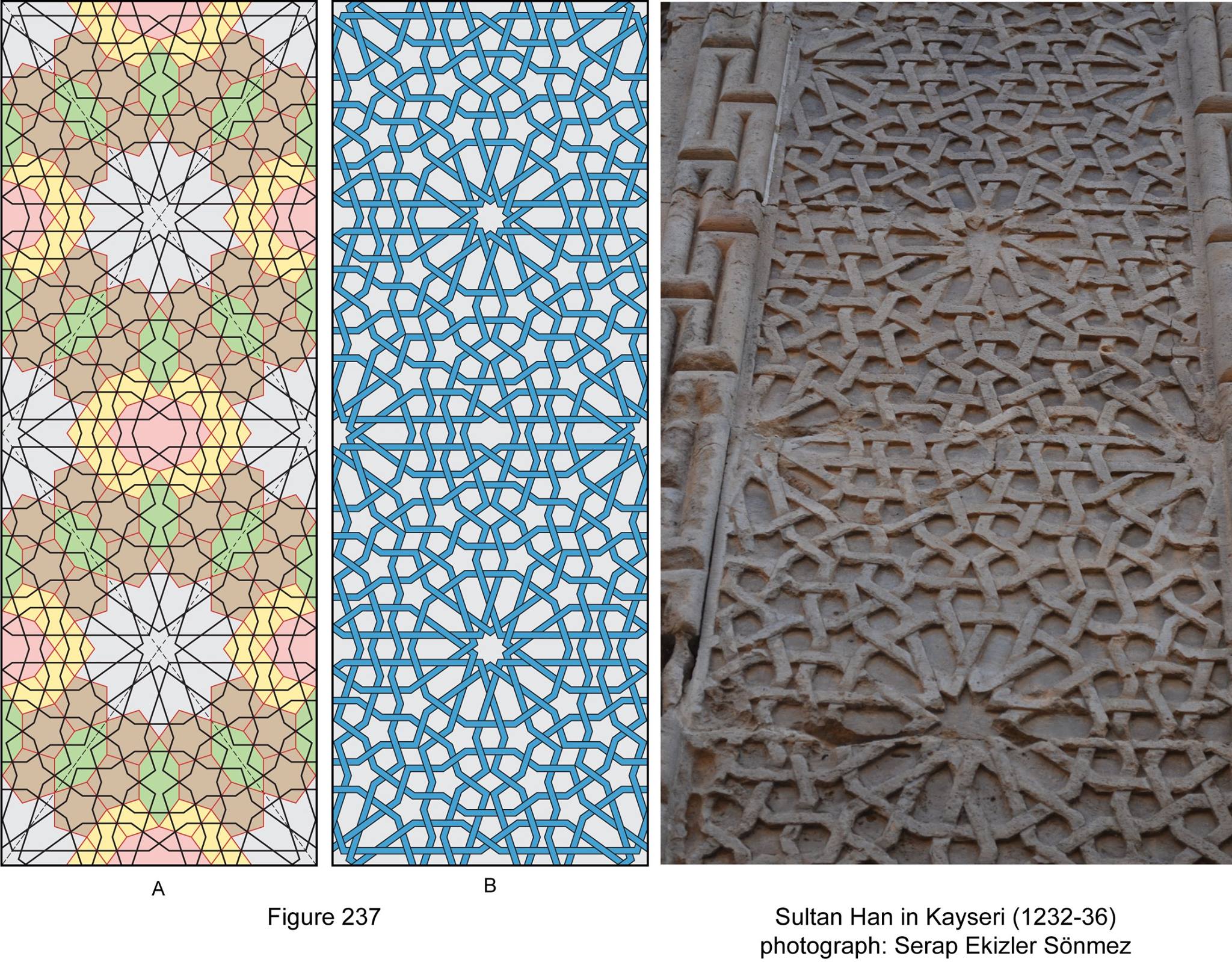 Timurid-inspired geometric pattern with floral motifs