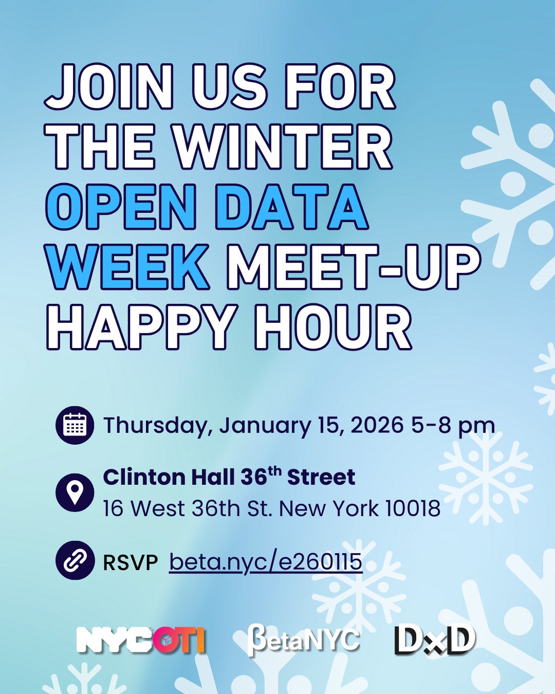 Beta - ️ Winter is here, and so is the next Open Data Week meetup! Join ...