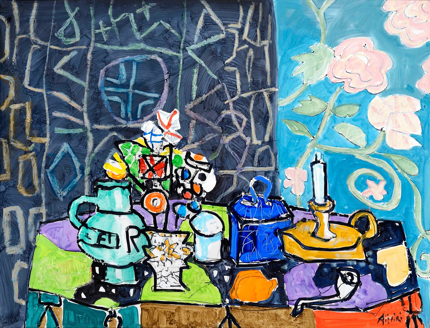 クロード・ワイズバッシュ「騎手」162×130cm 並外れたデッサン力を用い