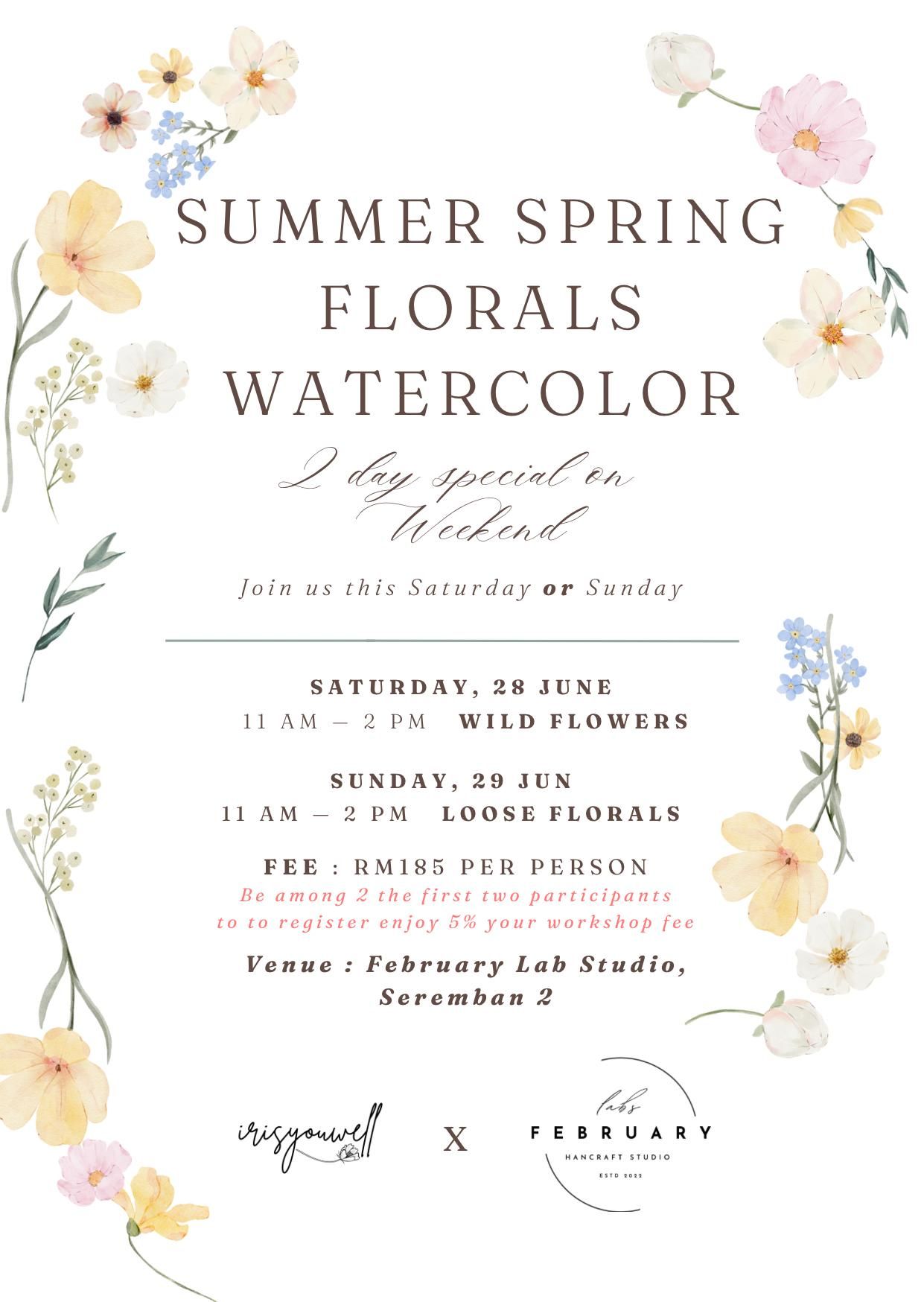 SUMMER SPRING FLORALS WATERCOLOR