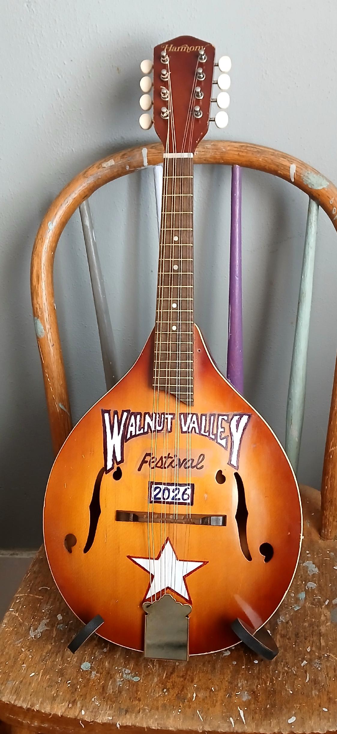 Commemorative mandolin for National Flatpicking Contest at Walnut