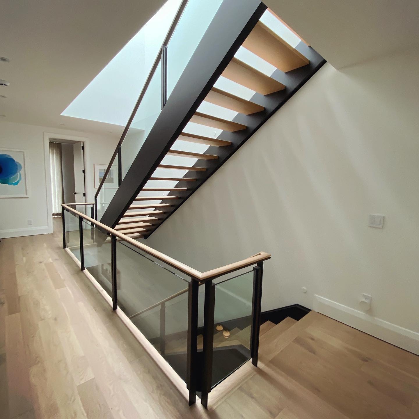 Stairhaus Inc. - Massive open rise white oak stairs with...
