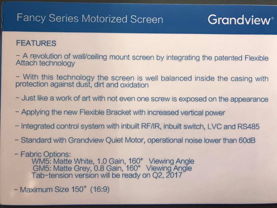New Fancy Screen - Built-in RF control,... - Grandview Screen