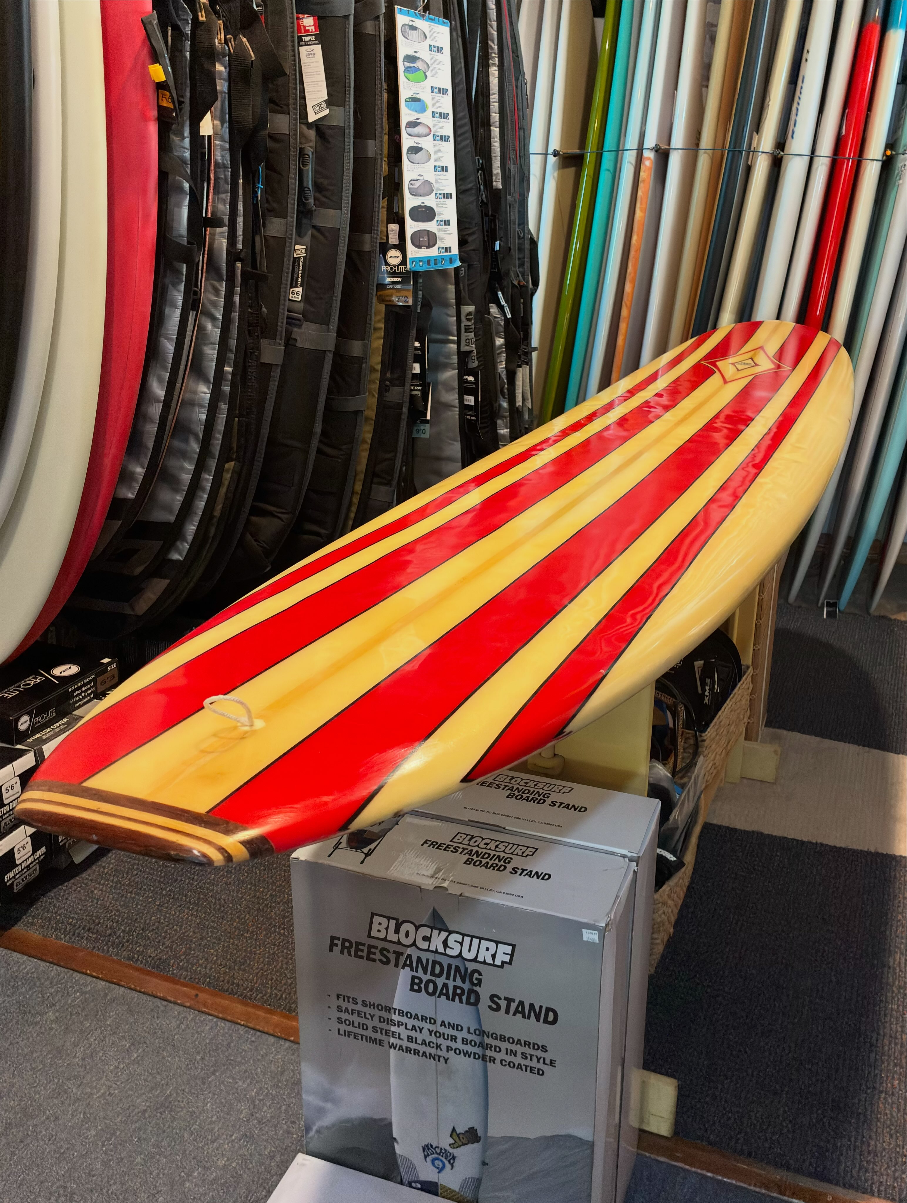 This vintage Hap Jacobs single fin longboard is a handmade