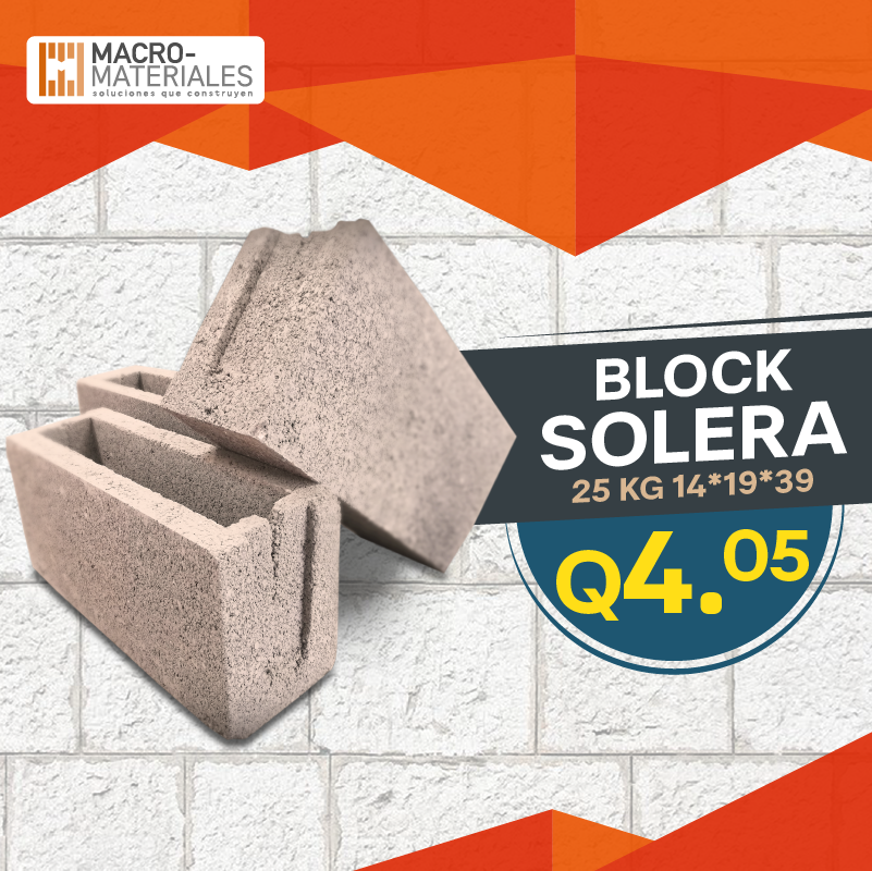 Macromateriales - 😱😱 ¡BLOCK SOLERA 25KG A Q4.05! Este... | Facebook
