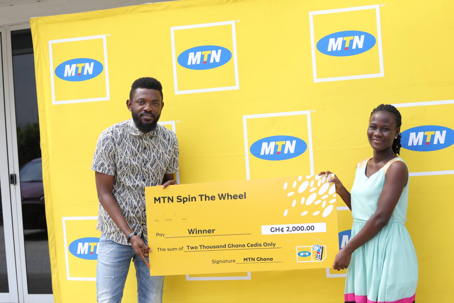 MTN Ghana - A cross section of SPIN THE WHEEL prize...