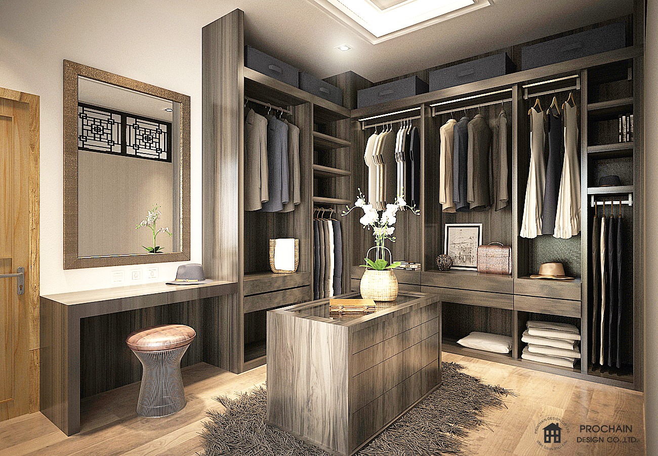 Walk in Closet - Prochain Design รับออกแบบตกแต่งภายใน