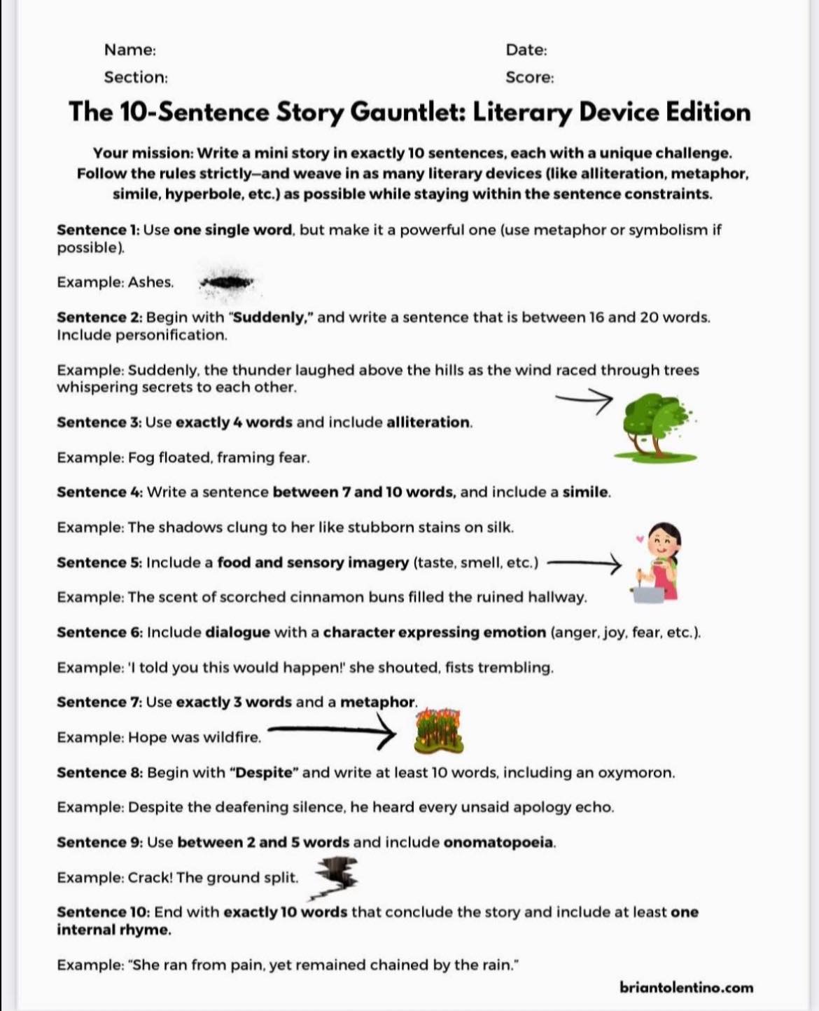 The 10-Sentence Story Gauntlet:... - Tolentino Teaching | Facebook