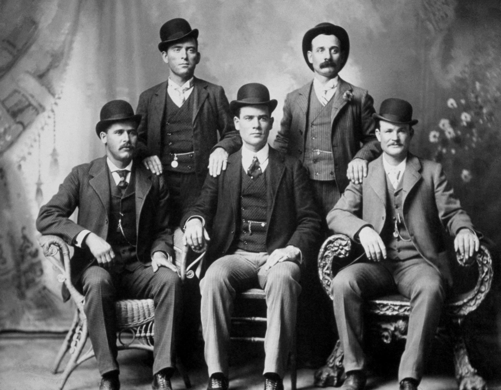 Butch Cassidy and the Wild Bunch, circa 1900. Front row left to