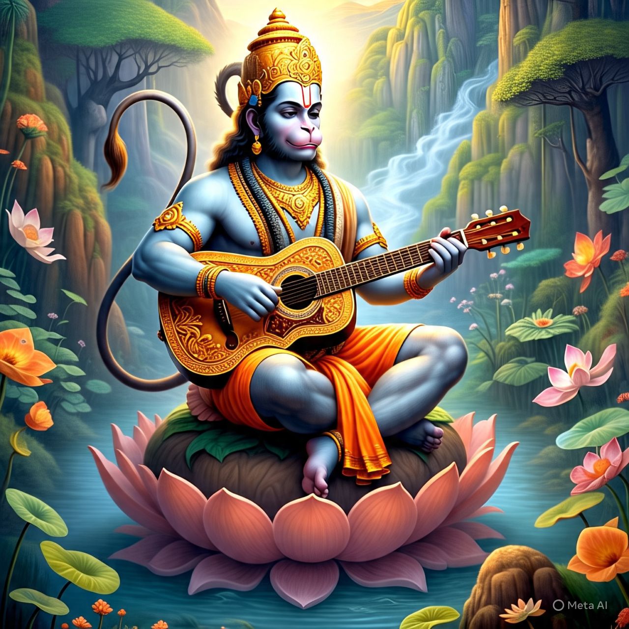 Lord Hanuman's divine music in nature