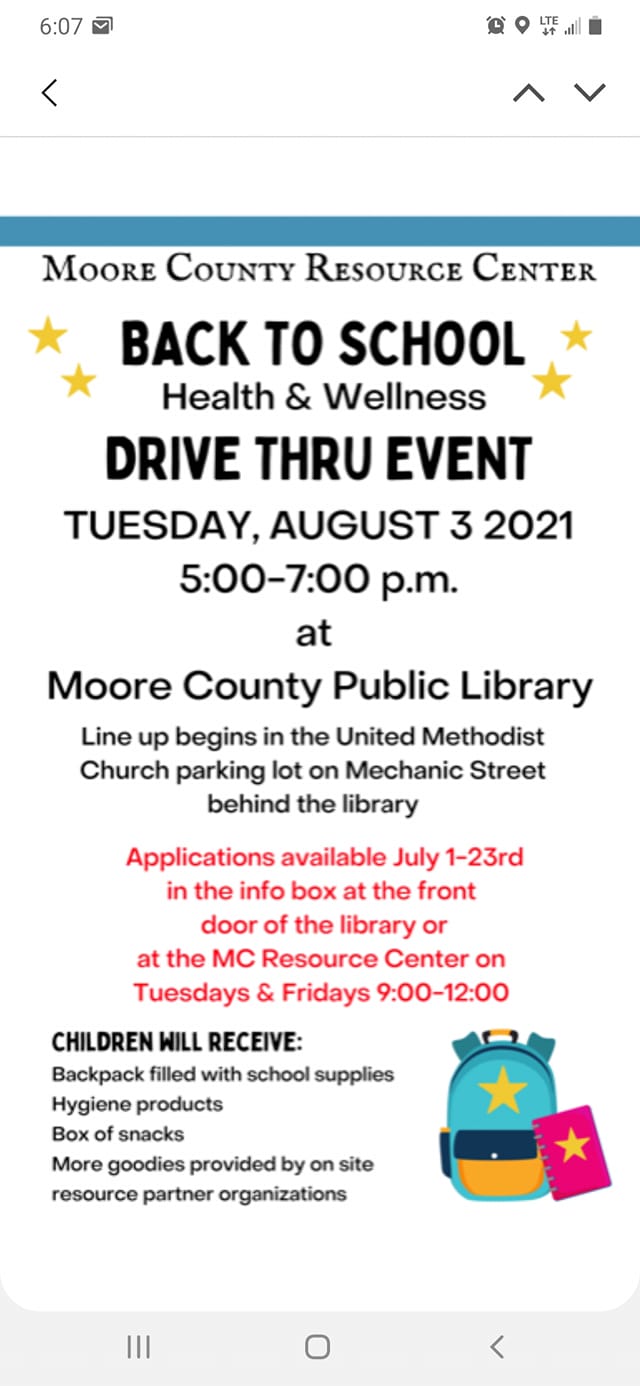 Back To School -... - Moore County Resource Center | Facebook