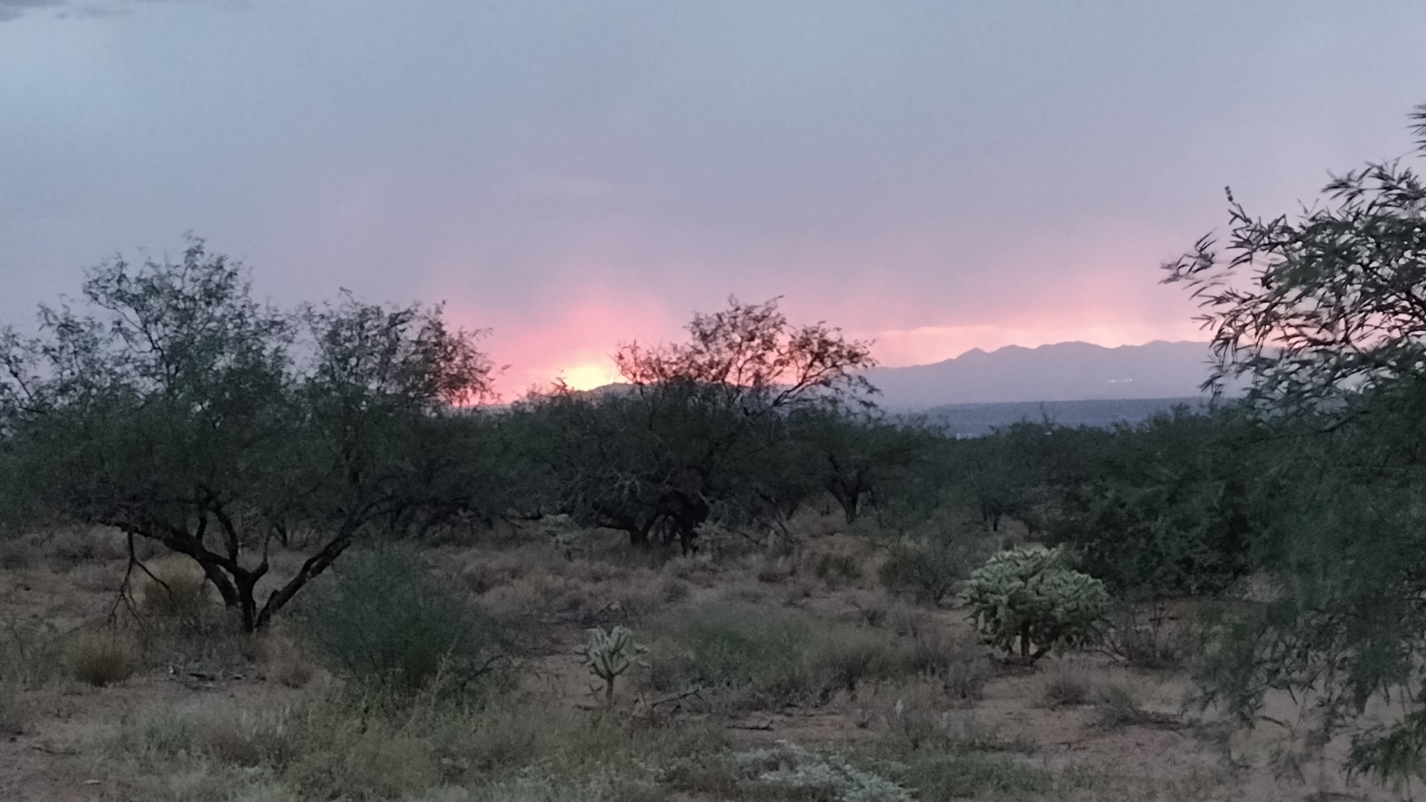 Just a little rain as the sun goes down. Avra Valley, Arizona USA