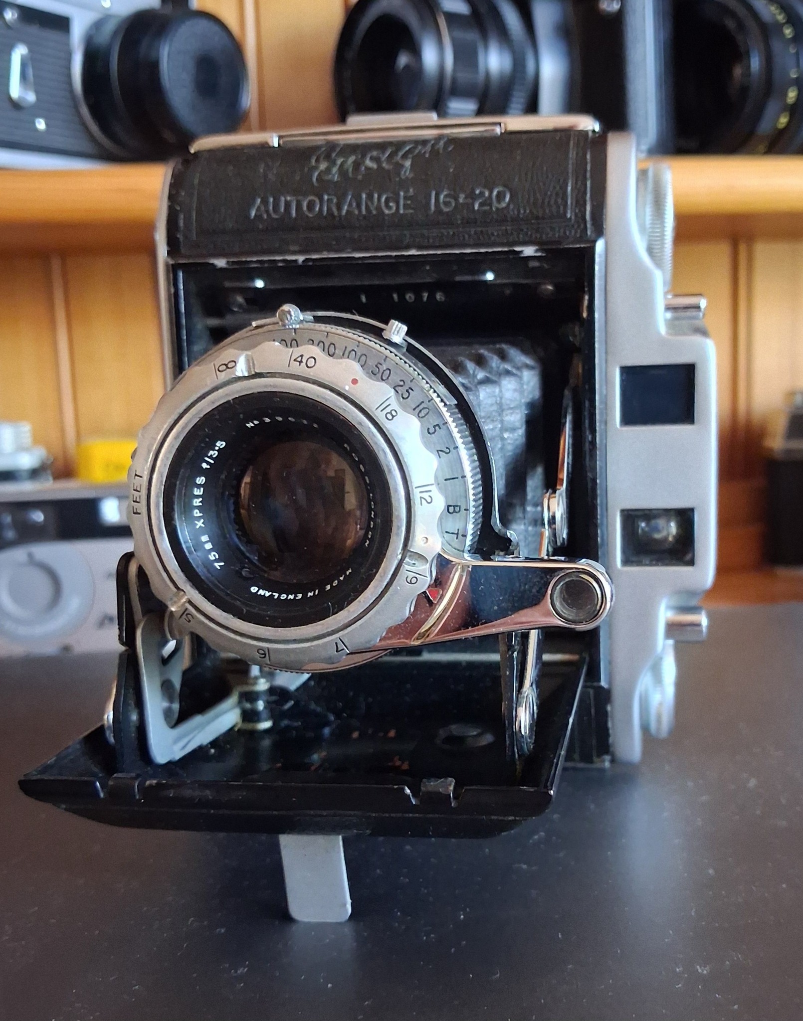 A recently fixed rarity, a Nishida Wester S2 6x6 folding camera