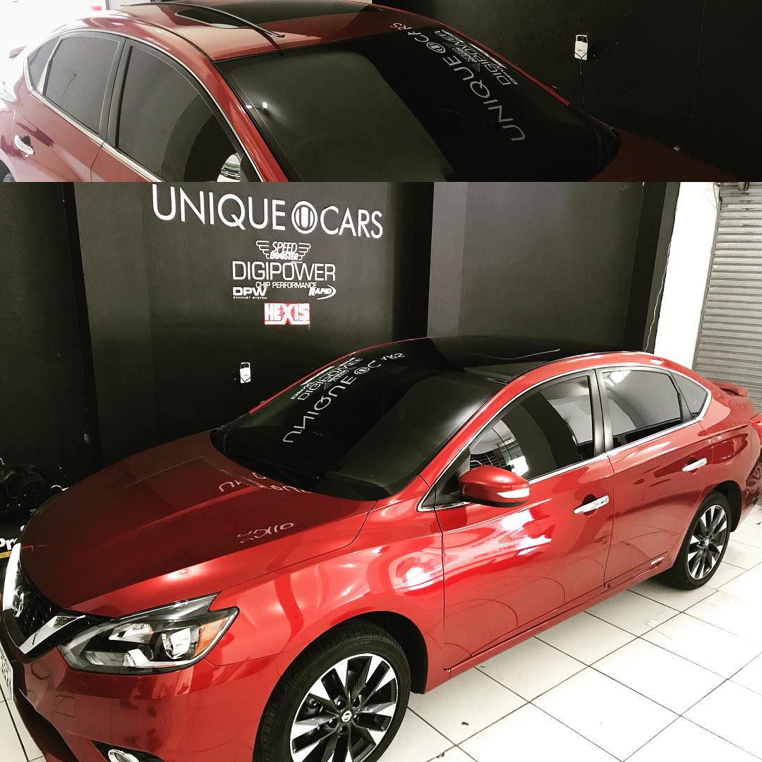 PSA - Nissan Sentra 2018, envelopamento teto em black piano Hexis ...