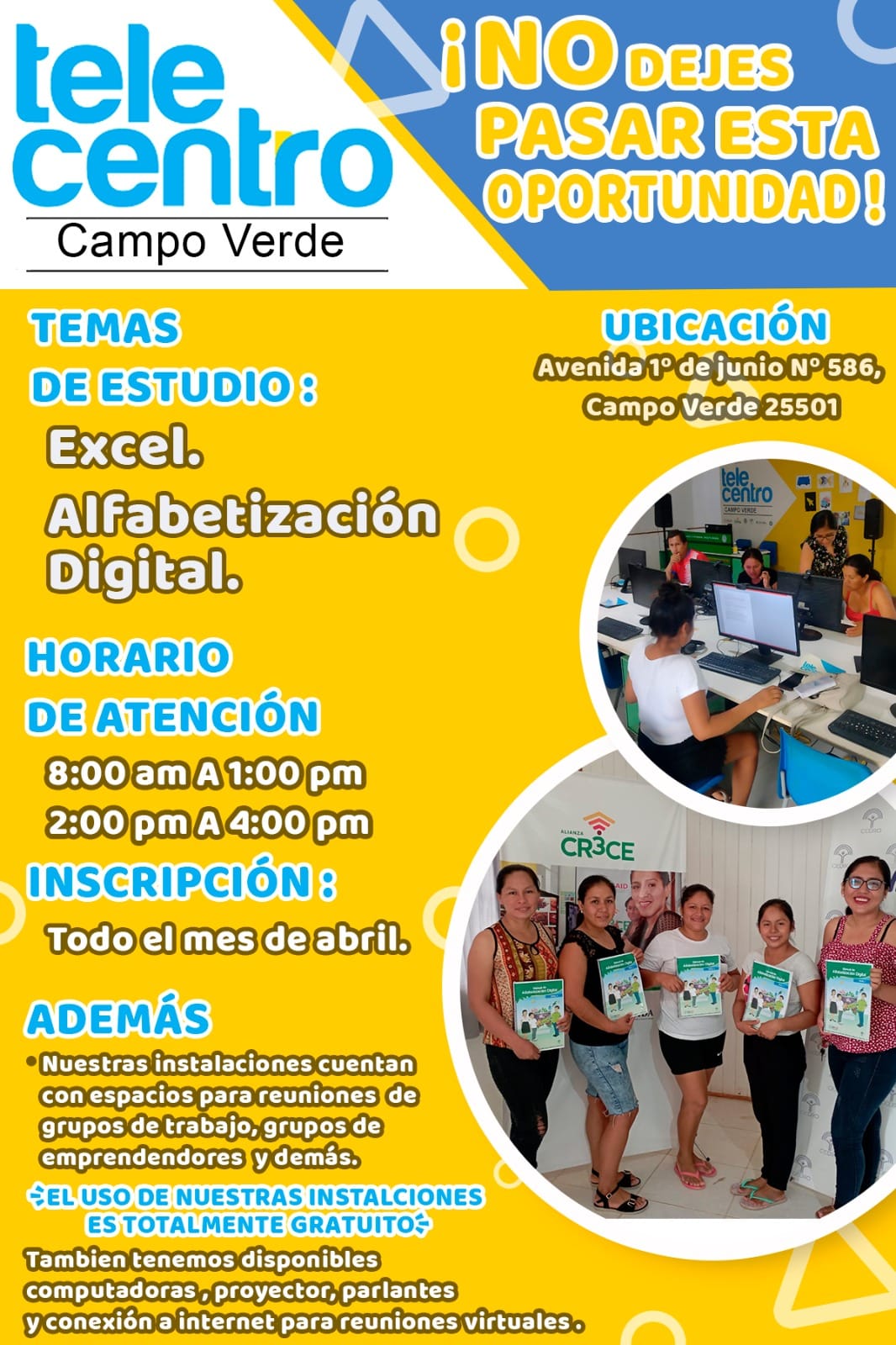 Municipalidad - #MDCV TELECENTRO DE CAMPO VERDE TIENE SUS PUERTAS ...