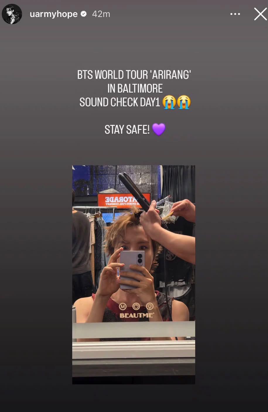 S U - UARMYHOPE IG STORIES 🐿️: BTS WORLD TOUR 'ARIRANG' IN