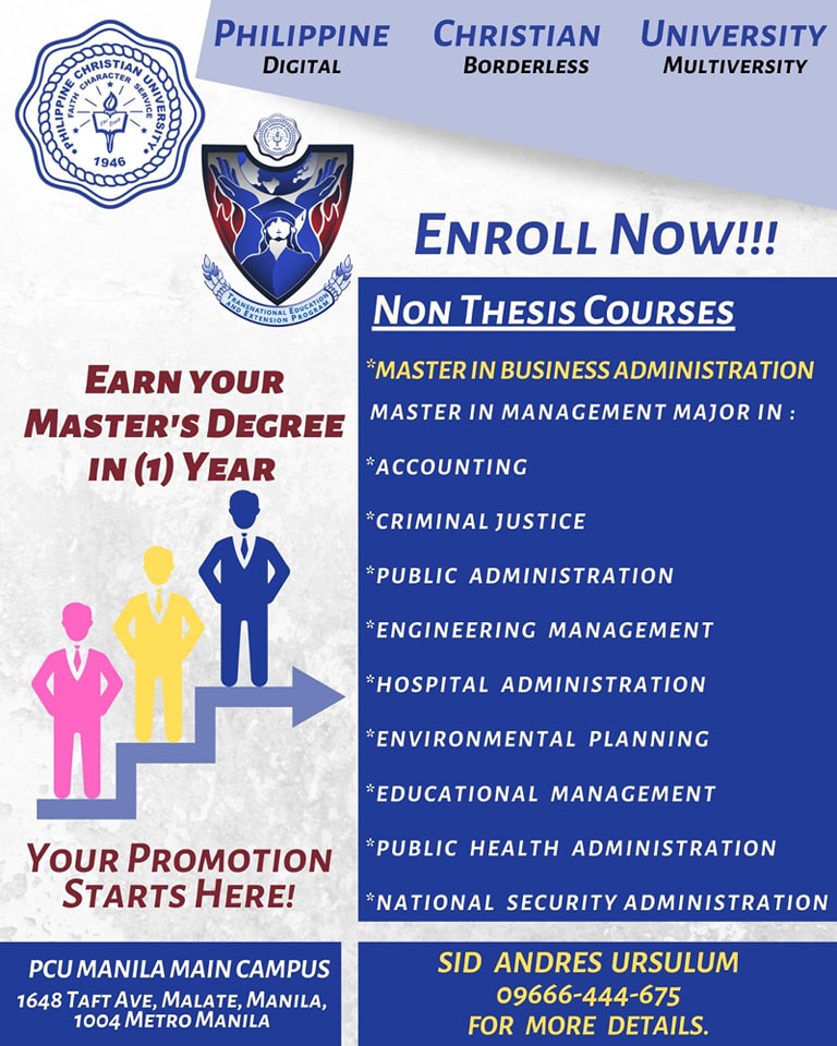 Pcu-Manila Master's Degree