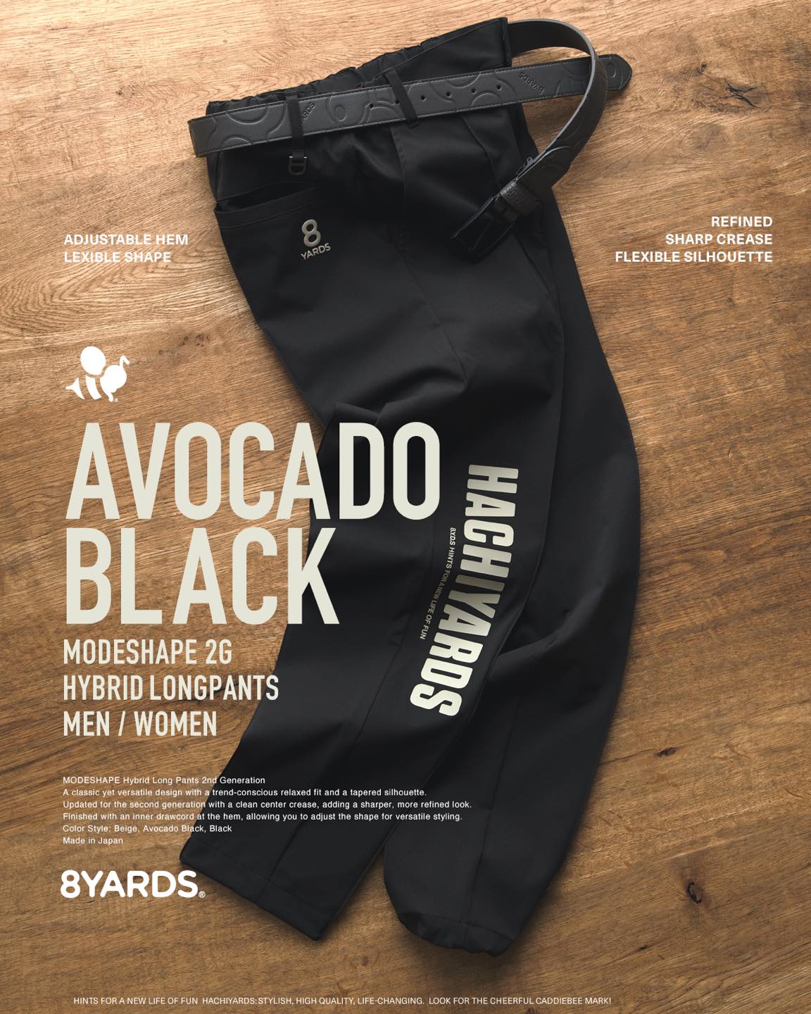 8yards Men's MODE SHAPE ブラック ゴルフ