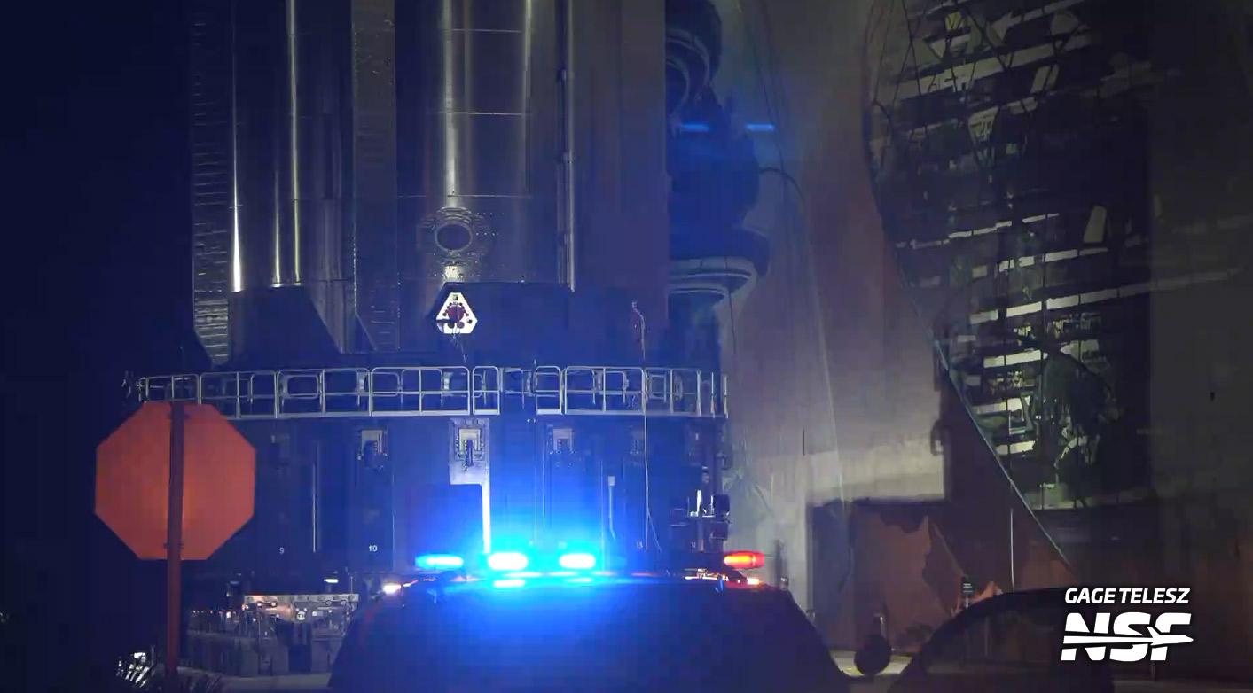 Booster 21 is about to hit the road on the way to the launch site