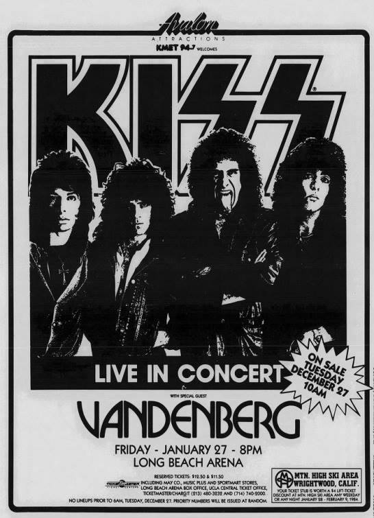 Kiss Lick It Up tour at Long Beach Arena in 1984