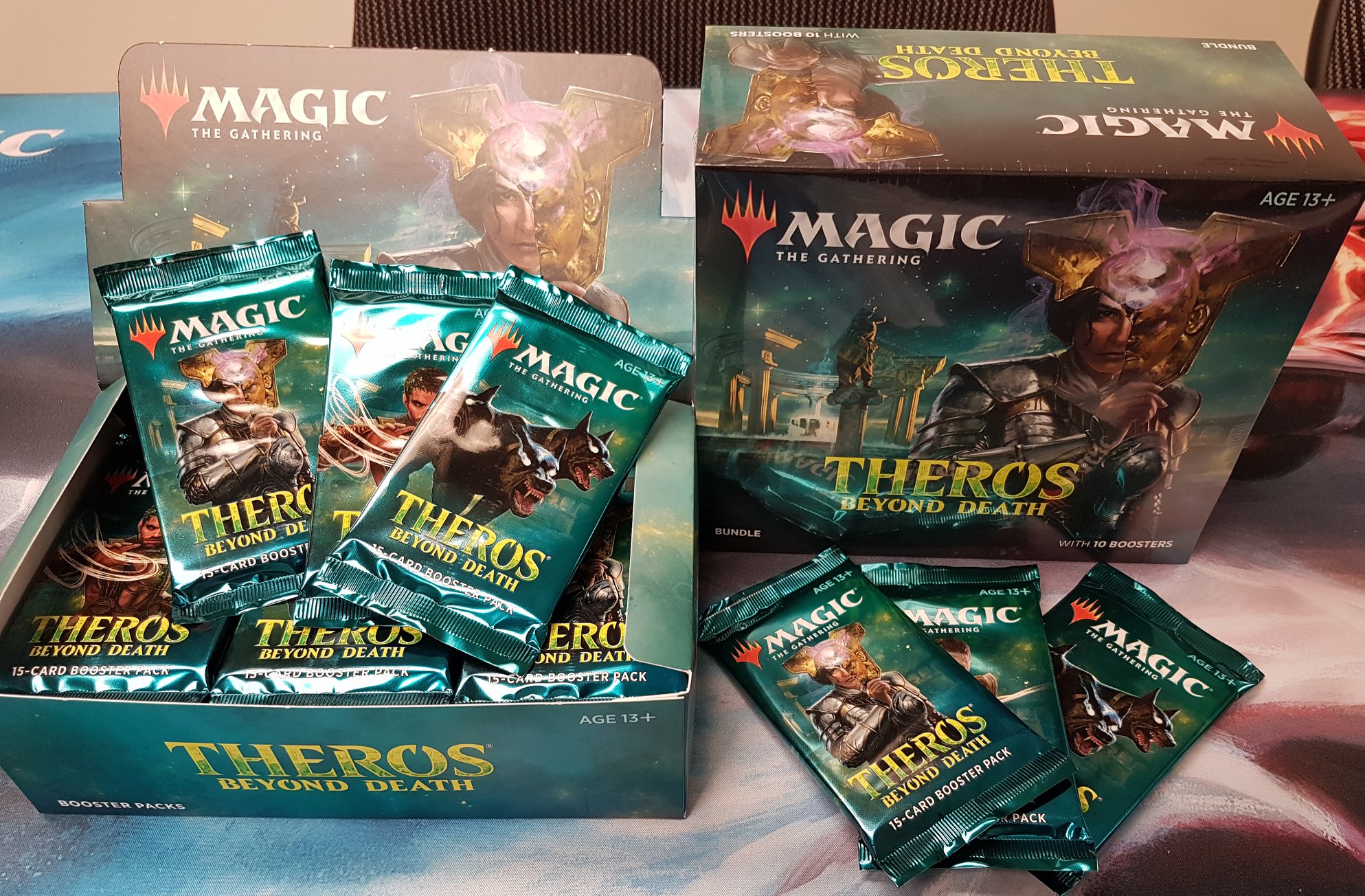 booster box theros Magic the Gathering Beyond Death Collector Pack as well as a basic land Magic The Gathering Theros Beyond