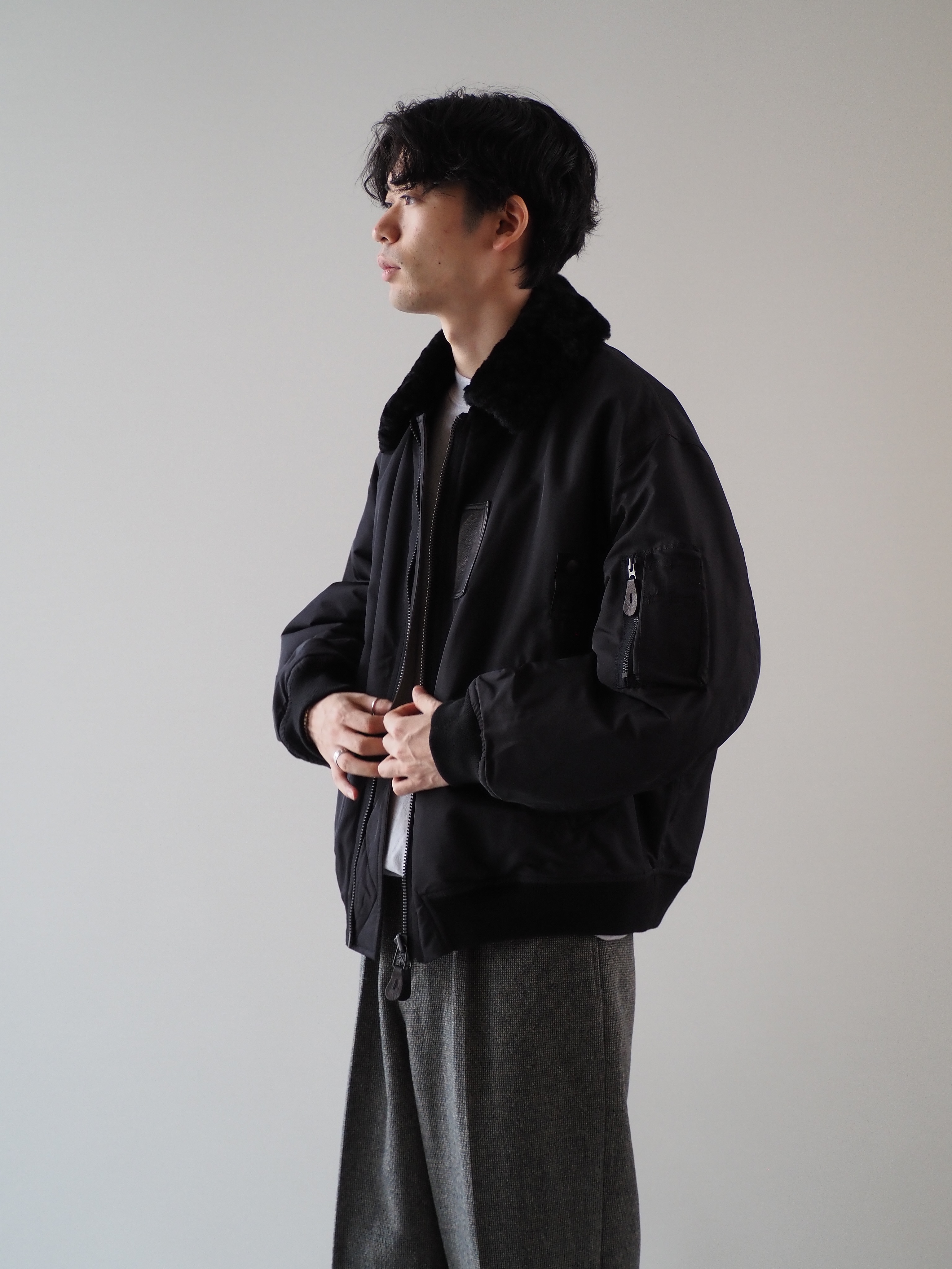 COMOLI A03-01005 カシミヤ シルクジャケット color:CHARCOAL size:2
