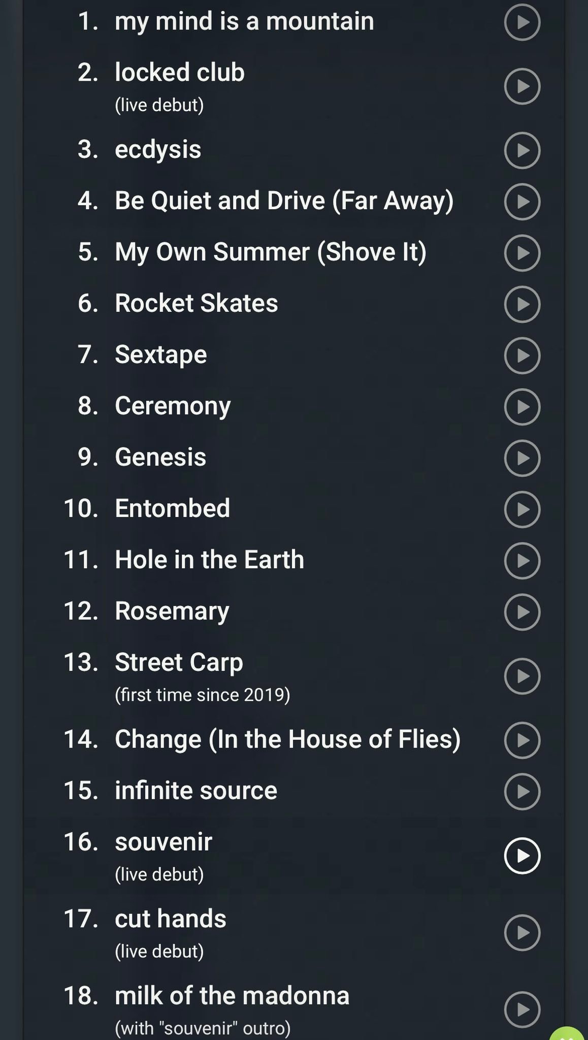 Deftones México - El setlist del día de los Deftones está... | Facebook