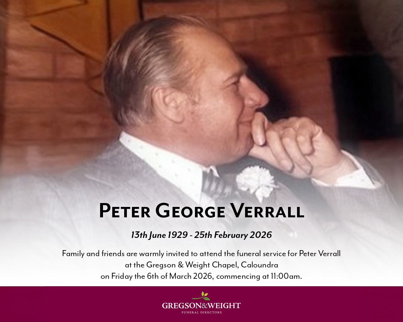 Gregson - Family and friends are warmly invited to attend the funeral ...