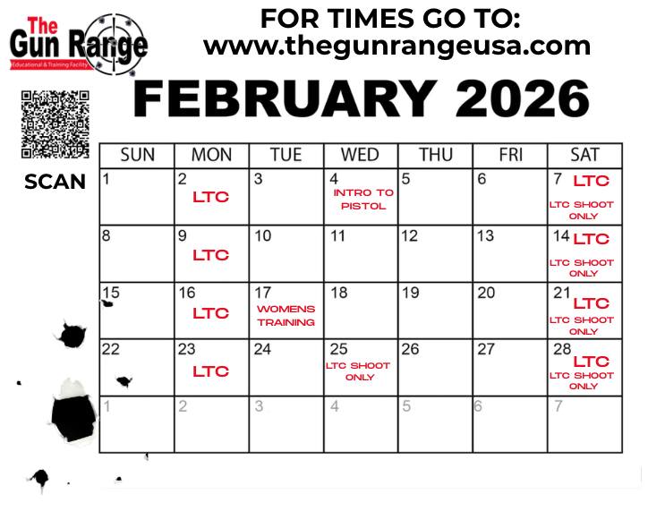 The Gun - 📣February Training Calendar at The Gun Range 🔫 Ready to ...