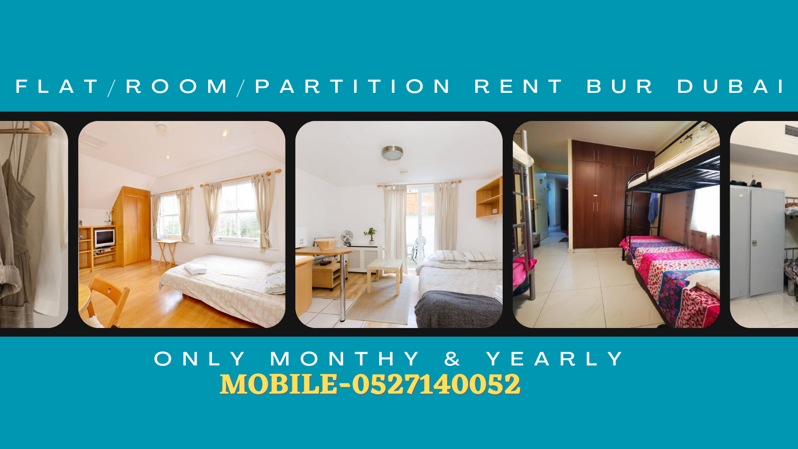 Flat Room Partition Rent in Bur Dubai | Dubai