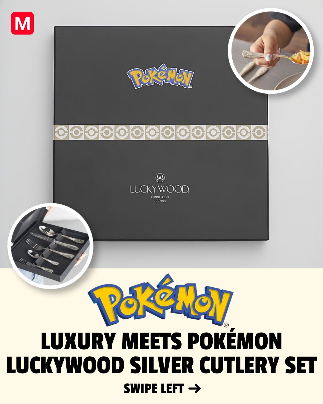 Pok mon just entered its luxury era Luckywood x Pokemon Pikachu Silver Cutlery Set Swipe to see the stunning details SHOP NOW Link in Bio Pokemon