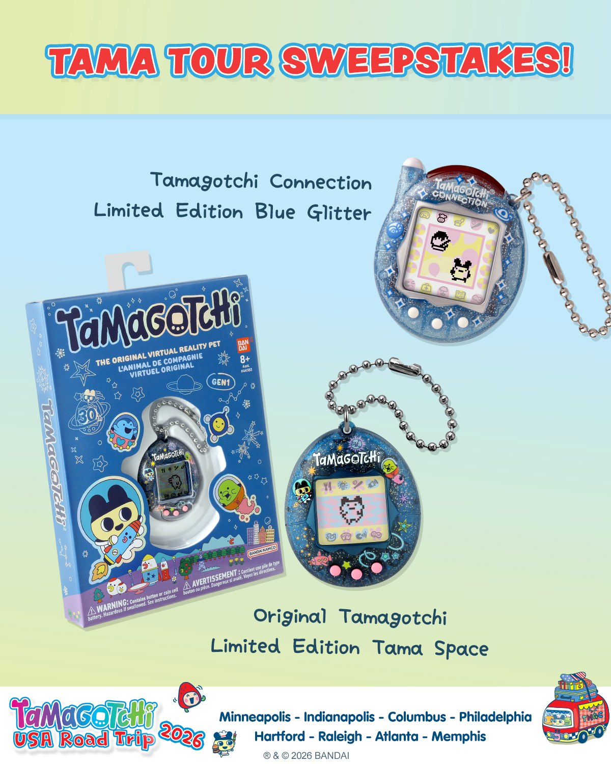Win a limited edition Tamagotchi device from the Tama Tour