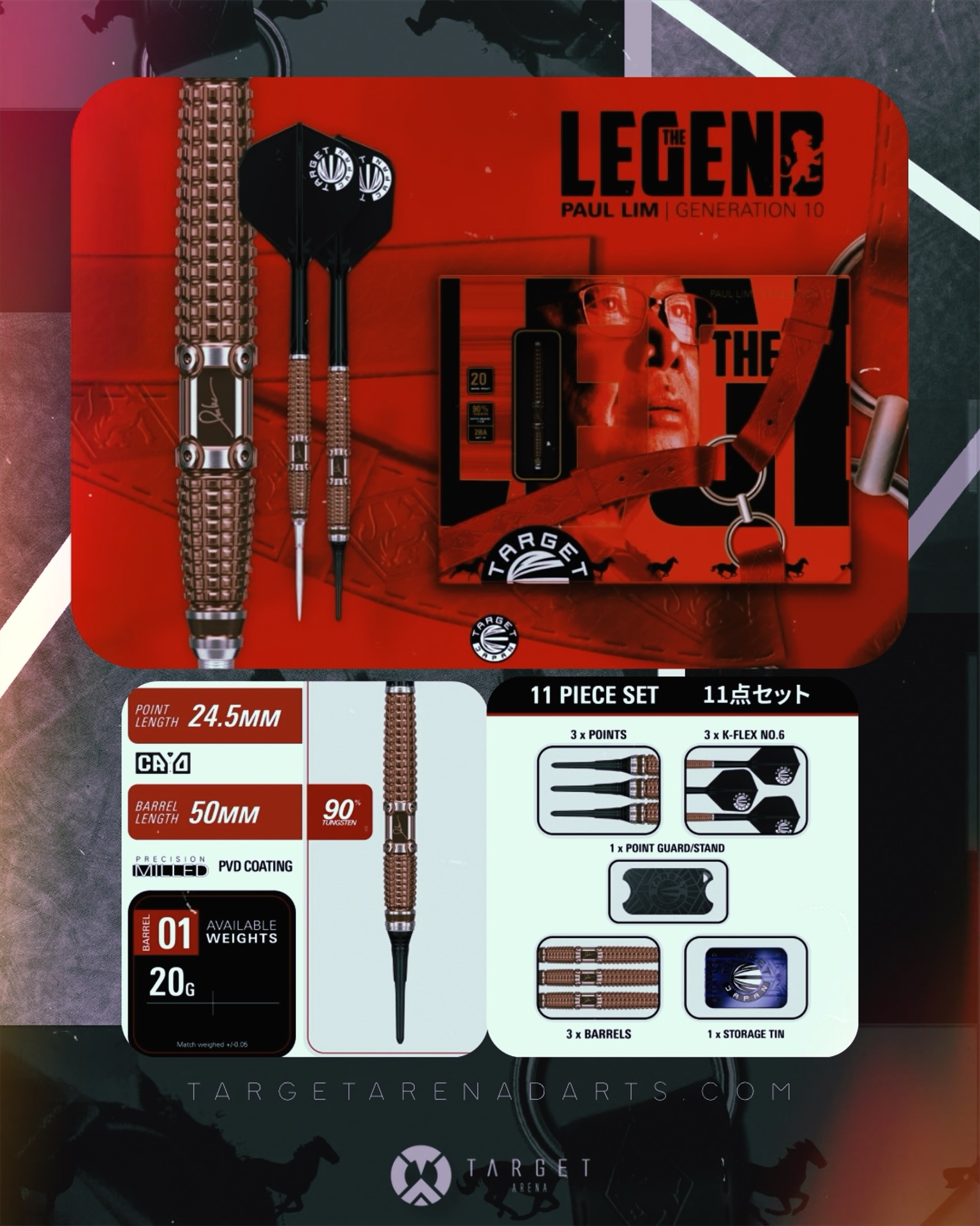 Paul Lim Legend G10 darts now available at Target Arena