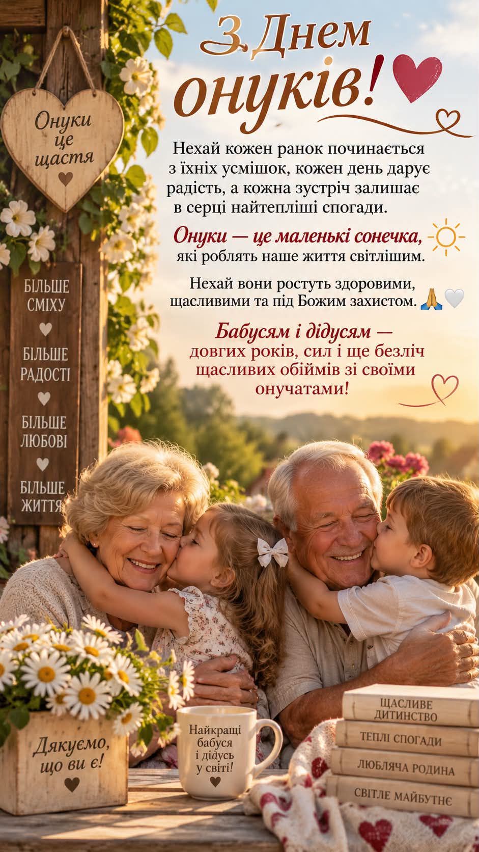 Онуки це щастя 3. Днем онукив! Нехай кожен ранок починаеться 3