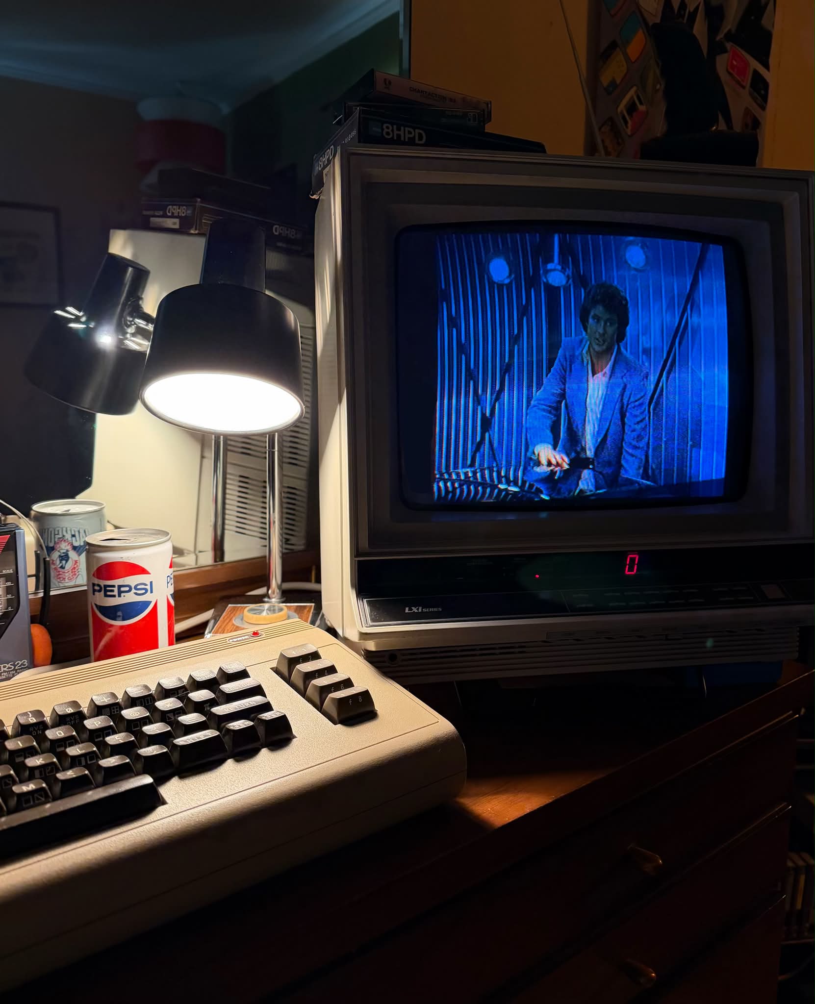Retro Sinclair ZX81 computer setup with vintage Sony TV