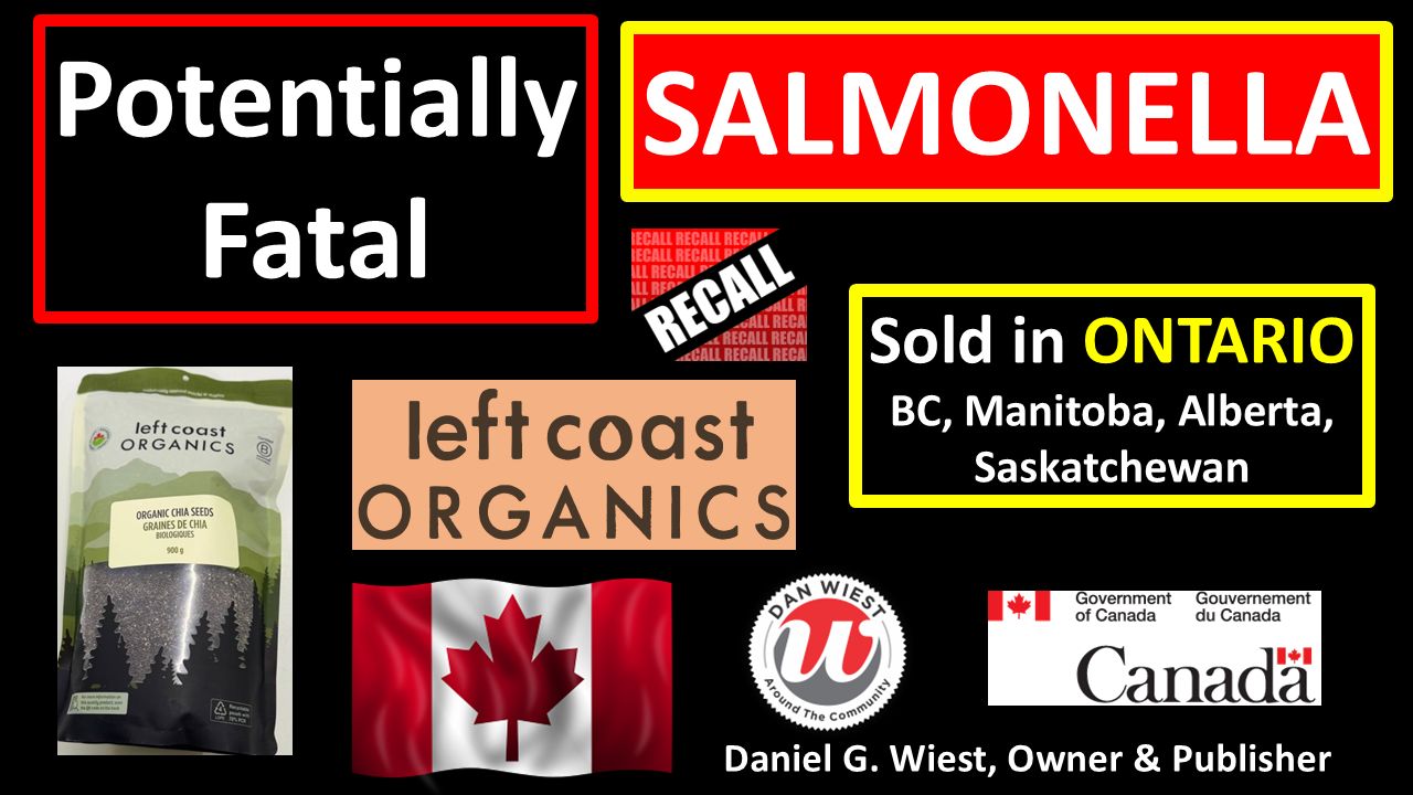 Left Coast Organics chia seeds recalled due to salmonella