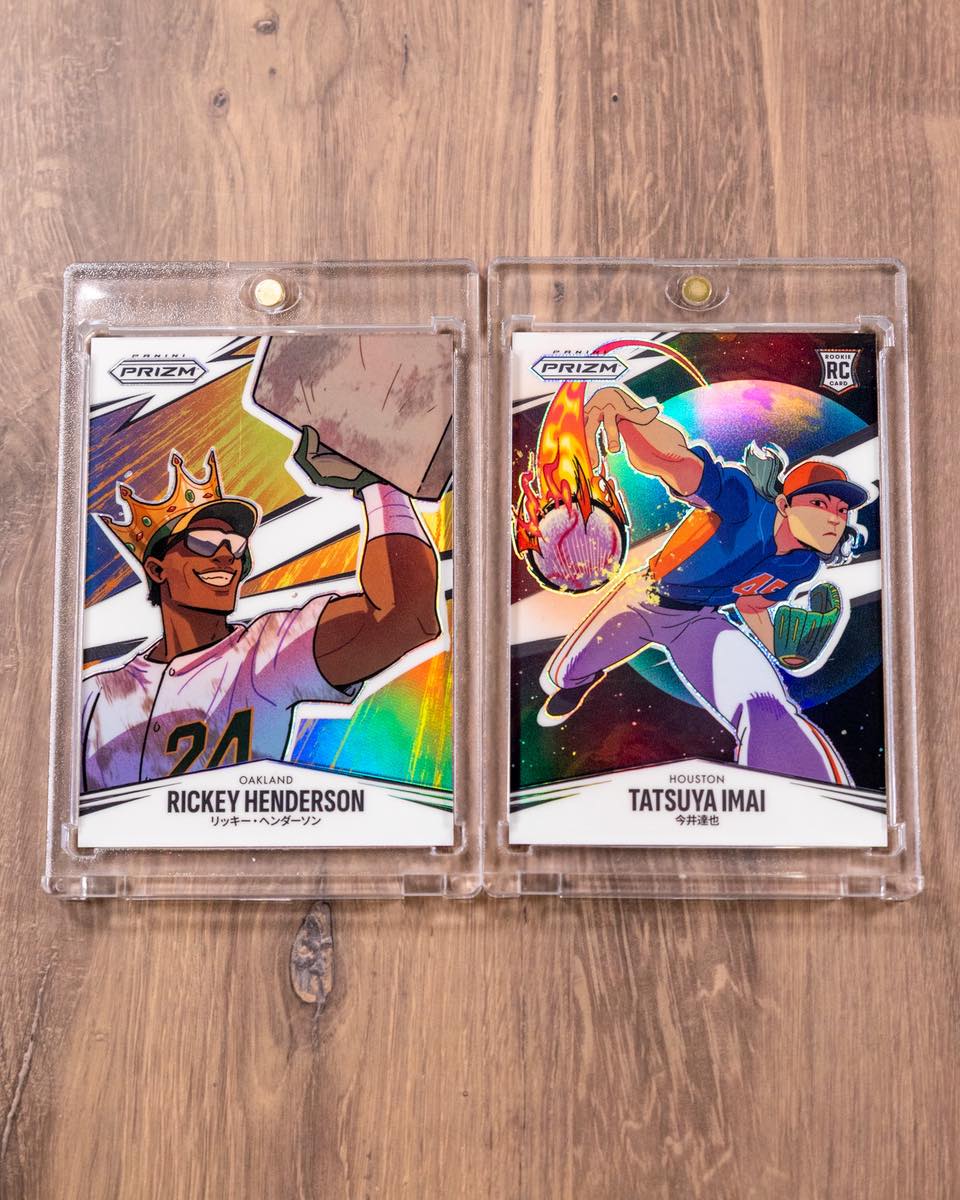 Prizm baseball manga inserts feature Rickey Henderson and Tatsuya Imai