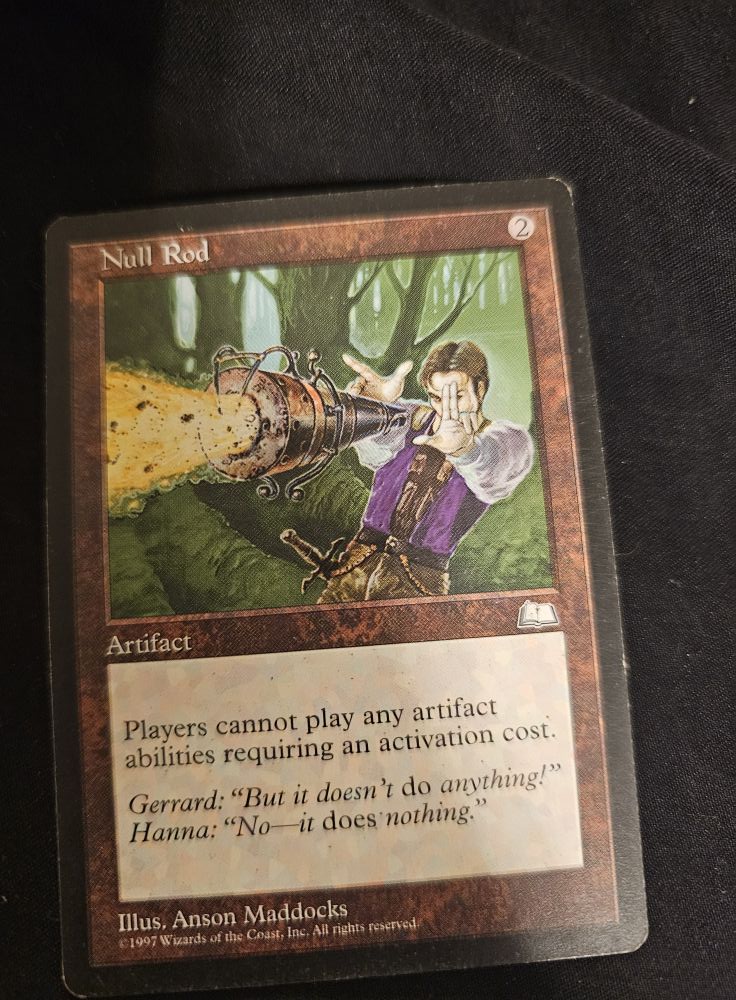Discovering Null Rod in old Magic: The Gathering deck