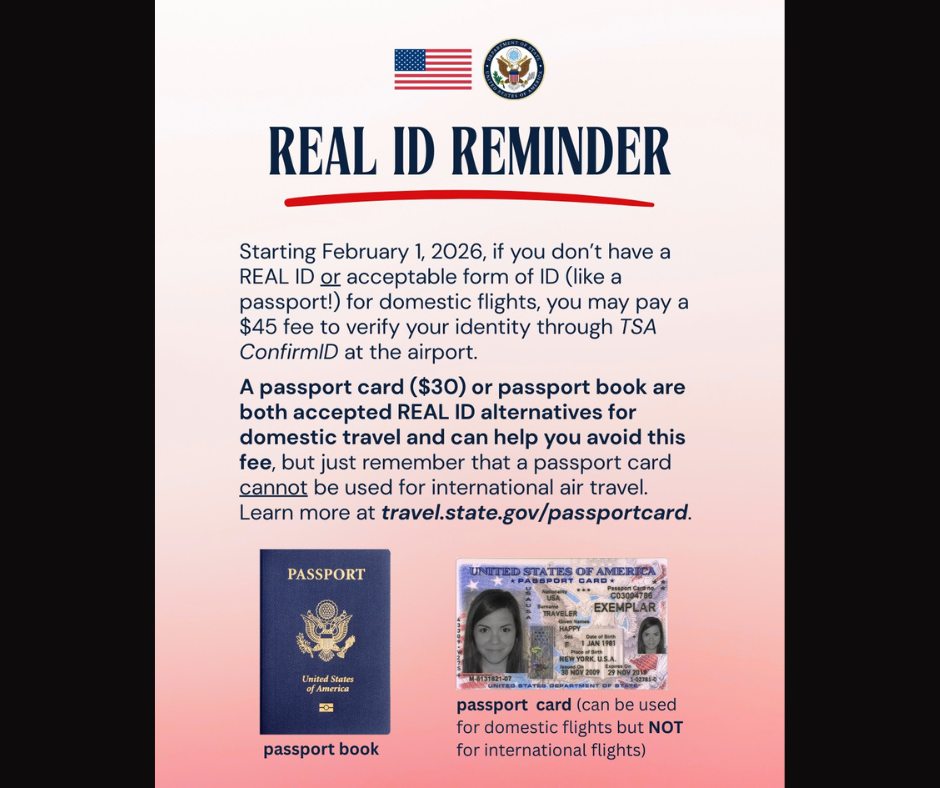 🚨 REAL ID Reminder 🚨 If you missed it, this is important. As of ...